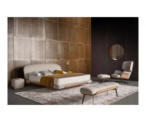 Комплект спальни Bonaldo Olos  (кровать, тумба прикроватная, пуф, банкетка)