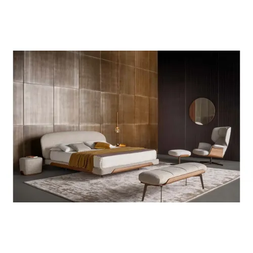Комплект спальни Bonaldo Olos  (кровать, тумба прикроватная, пуф, банкетка)