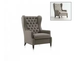 Кресло в отделке FABRIC ART. GIOTTO E19 CAT. ELITE LEGS WOOD BLACK AND GALVANIC POLISHED BRASS TOSCONOVA