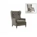Кресло в отделке FABRIC ART. GIOTTO E19 CAT. ELITE LEGS WOOD BLACK AND GALVANIC POLISHED BRASS TOSCONOVA
