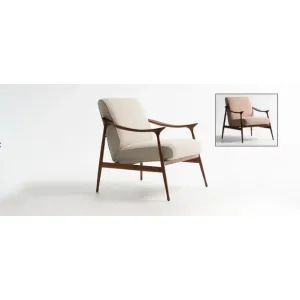 Кресло в отделке FABRIC DEDAR SAMSARA COL 003 CAT LUXURY BASE CANALETTO WALNUT WOOD COL NATURALE TOSCONOVA
