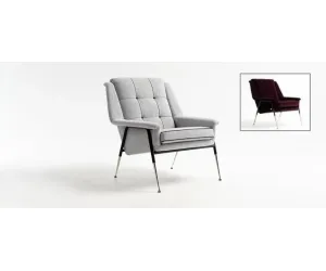 Кресло в отделке VELVET ART. GIOTTO E27 CAT ELITE PIPING L248.15 TOSCONOVA