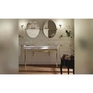 Sbordoni Palladio Раковина Двойная На Металлической Структуре 150Х57,5Хh76 См, Цвет Белый/Глянцевая Латунь adx105265