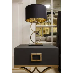 Спальня Tosconova Лампа Настольная 4260 Dubai  H61 Cm Galvanica Oro Chiaro G + Chinette Black+Gold Cat. Nobili DUB4260
