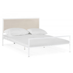 Двуспальная кровать Эгерт 160х200 белый / light beige
