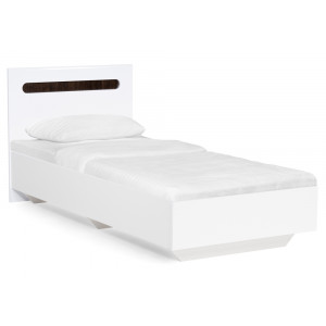 Односпальная кровать Амбра 90х200 белый глянец / белый эггер