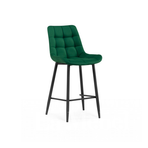 Полубарный стул Алст велюр зеленый / черный