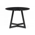 Стеклянный стол Алингсос 100(140)х100х76 обсидиан / черный