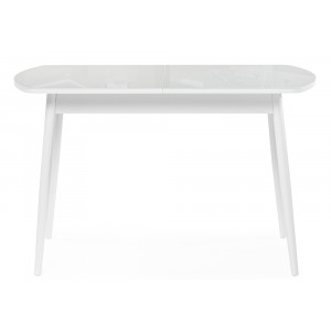 Стеклянный стол Бейкер 120(152)х70х75 белый