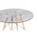 Стеклянный стол PT-151 80х80х76 clear glass / wood