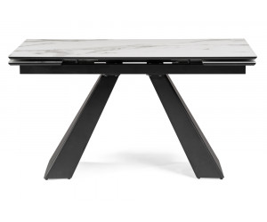 Стеклянный стол Торвальд белый мрамор / черный