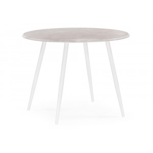 Деревянный стол Абилин 100х76 мрамор светло-серый / белый матовый