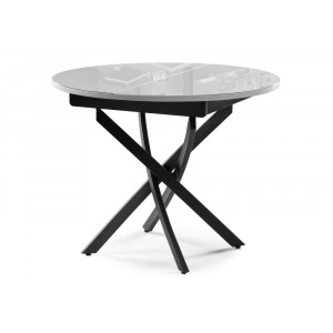 Стеклянный стол Лауриц раскладной черный / белый раскладной