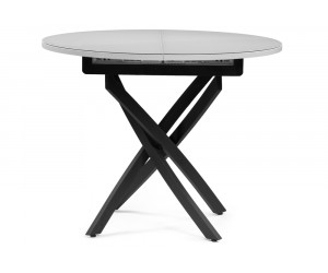 Стеклянный стол Лауриц раскладной черный / белый раскладной