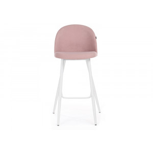 Барный стул Сондре пыльно-розовый / белый каркас